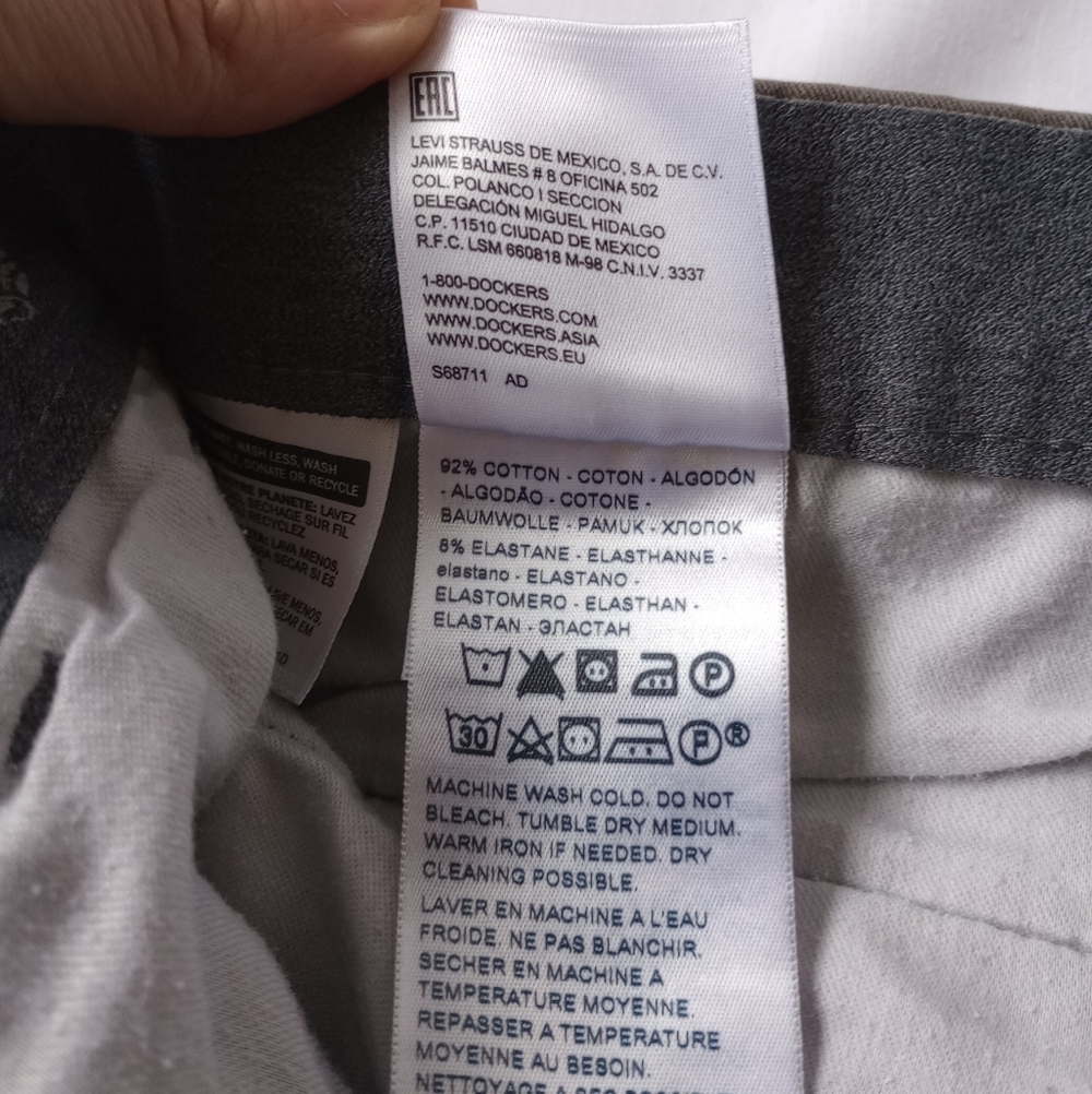 Dockers▪️34x32 Straight Fit Grey Khaki Pants - Picture 7 of 9